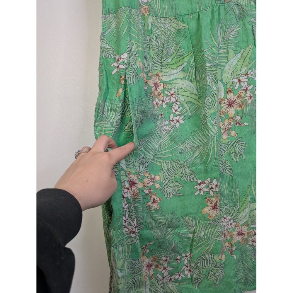 J Jill Love Linen Dress 2x Floral Resort Wear Beach Summer Tropical - Picture 4 of 7